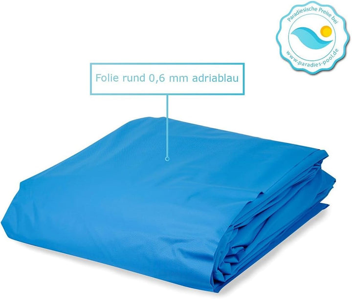 Paradies Pool® Aufstellpool Becken Set - Gartenpool mit Stahlwand in rund mit Blauer Folie inkl. hoc
