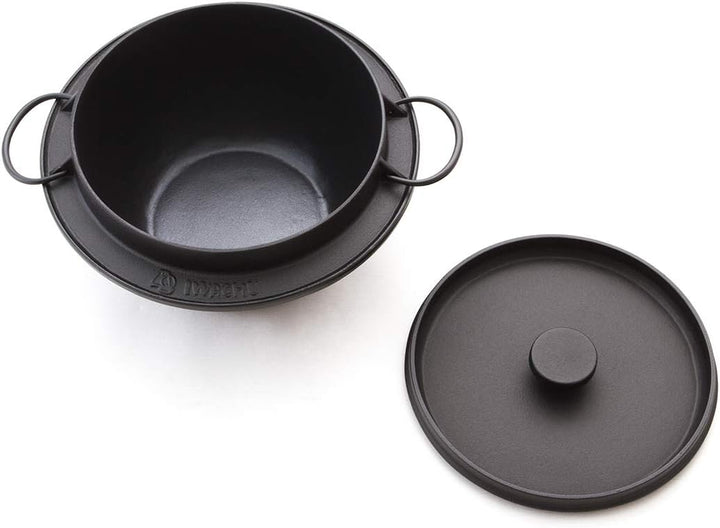 Iwachu Reis-Topf Go, Gusseisen. Rund mit Deckel. 20 cm. Induktionsgeeignet. Für Reis, Reisgerichte n