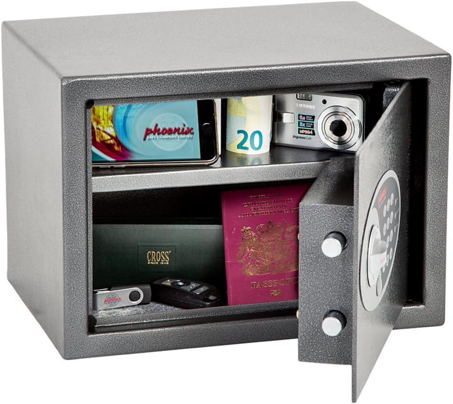 Phoenix SS0802E Vela Home & Office Safe Möbeltresor Kompaktsafe mit Elektronikschloss, HxBxT: 25 x 3