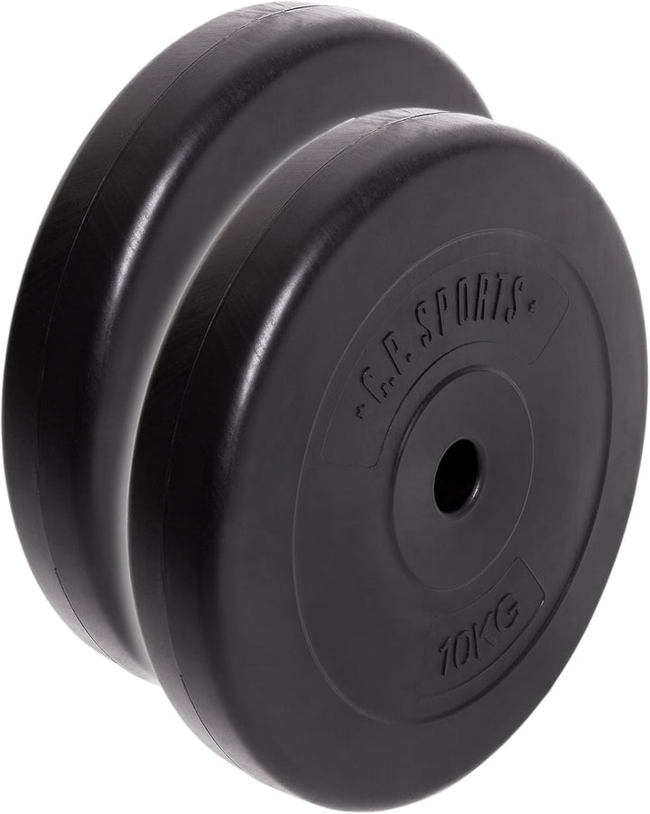 C.P.Sports Hantelscheiben 30mm | Paare 0,5KG bis 20KG oder Sets 26KG / 52KG | Kunststoff mit Zementf