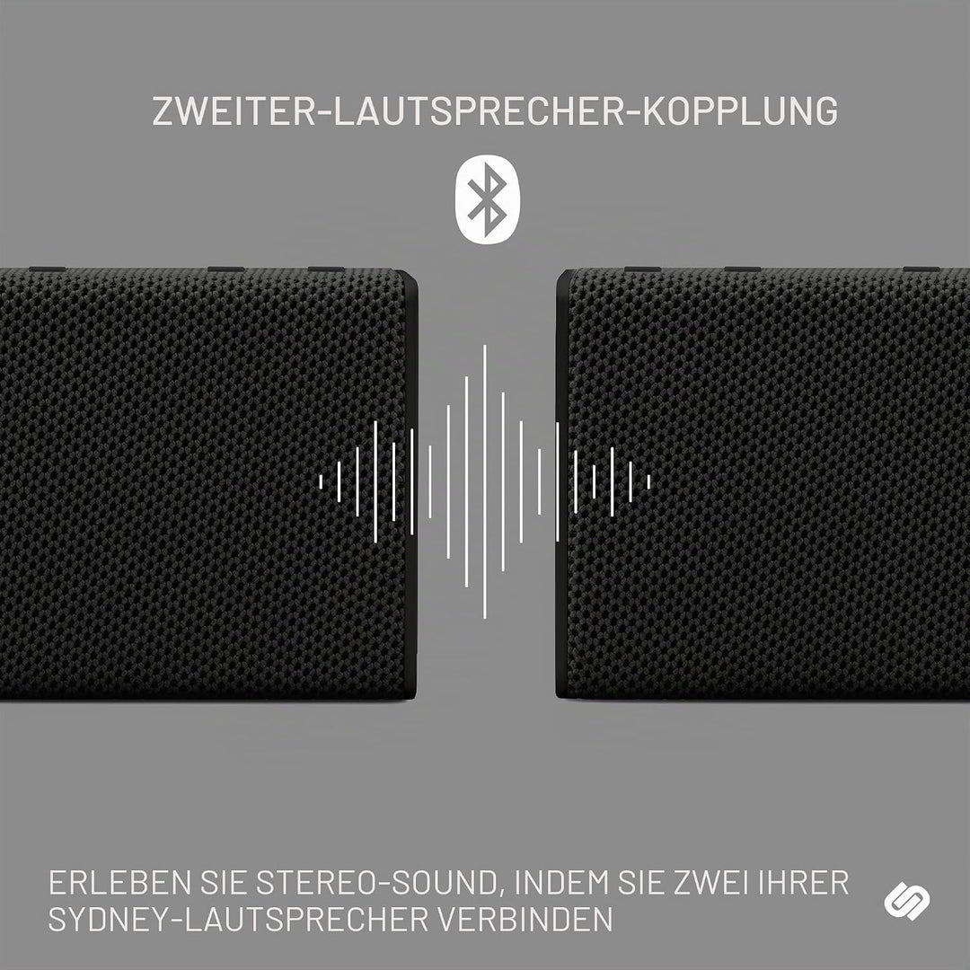 Urbanista Sydney Kabelloser Taschenlautsprecher Bluetooth 5.0, 5 Stunden Spielzeit, spritzwassergesc