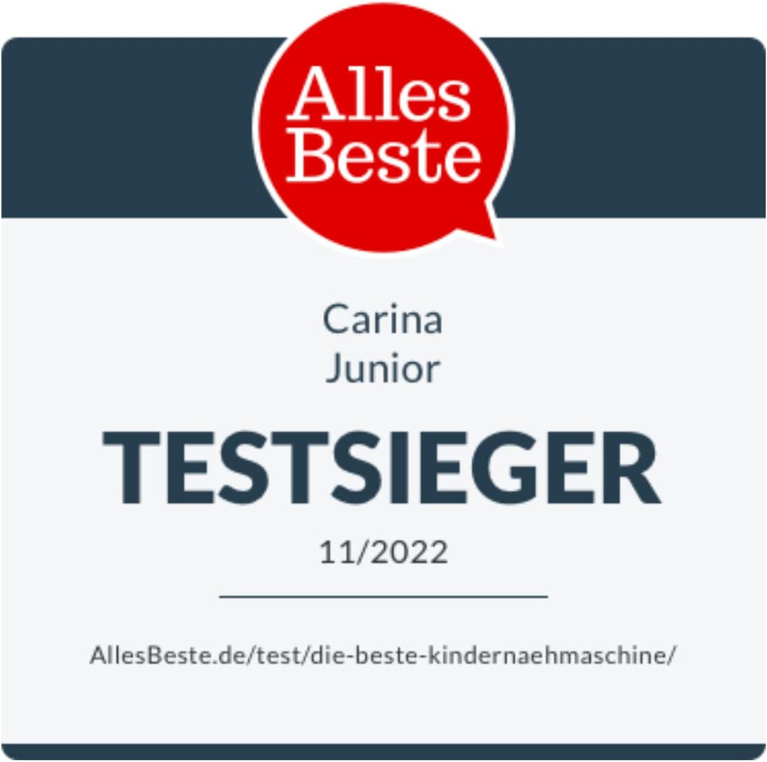 Carina Junior - Mechanische Nähmaschine für Näh-Einsteiger & Anfänger mit Griff, 6 Stichprogrammen,