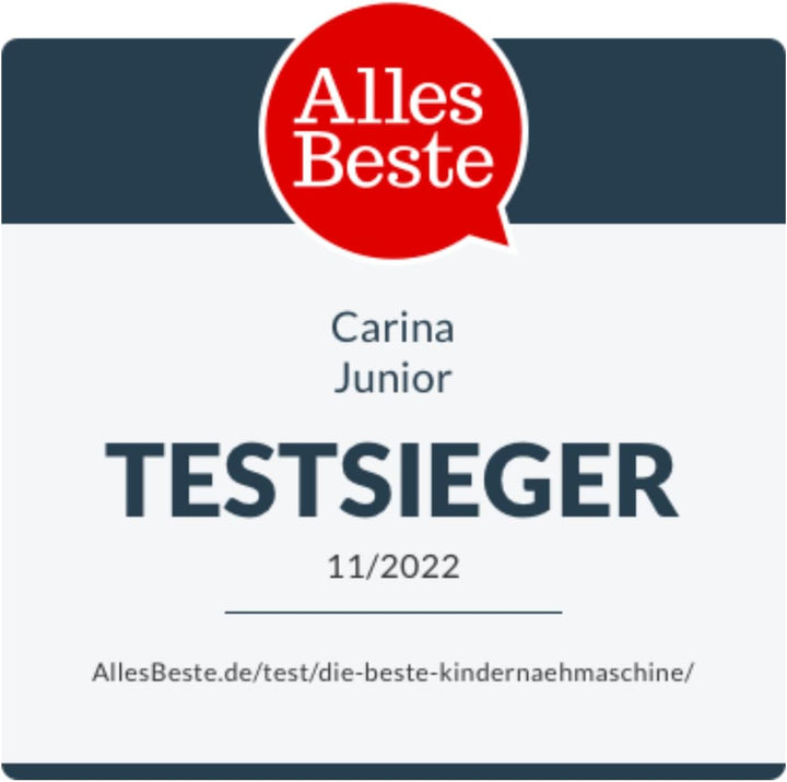 Carina Junior - Mechanische Nähmaschine für Näh-Einsteiger & Anfänger mit Griff, 6 Stichprogrammen,