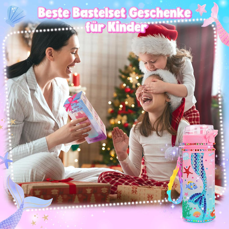 Bastelset Kinder ab 6 Jahre, Basteln Mädchen 6 8 10 JahreTrinkflasche Kinder Geschenk Mädchen 5-6-7-