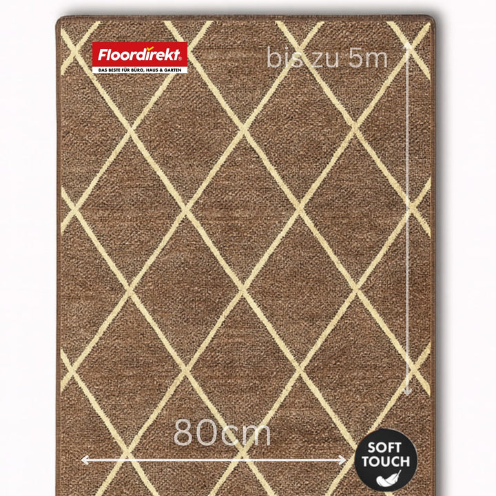 Floordirekt Teppich-Läufer Cosenza | Modernes Rauten-Design | Hochwertige Verarbeitung | Rutschhemme