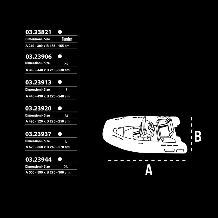 GATE14® Abdeckplane für Schlauchboote Tender Wasserdichtes Polyester 210D Anti-UV, TENDER