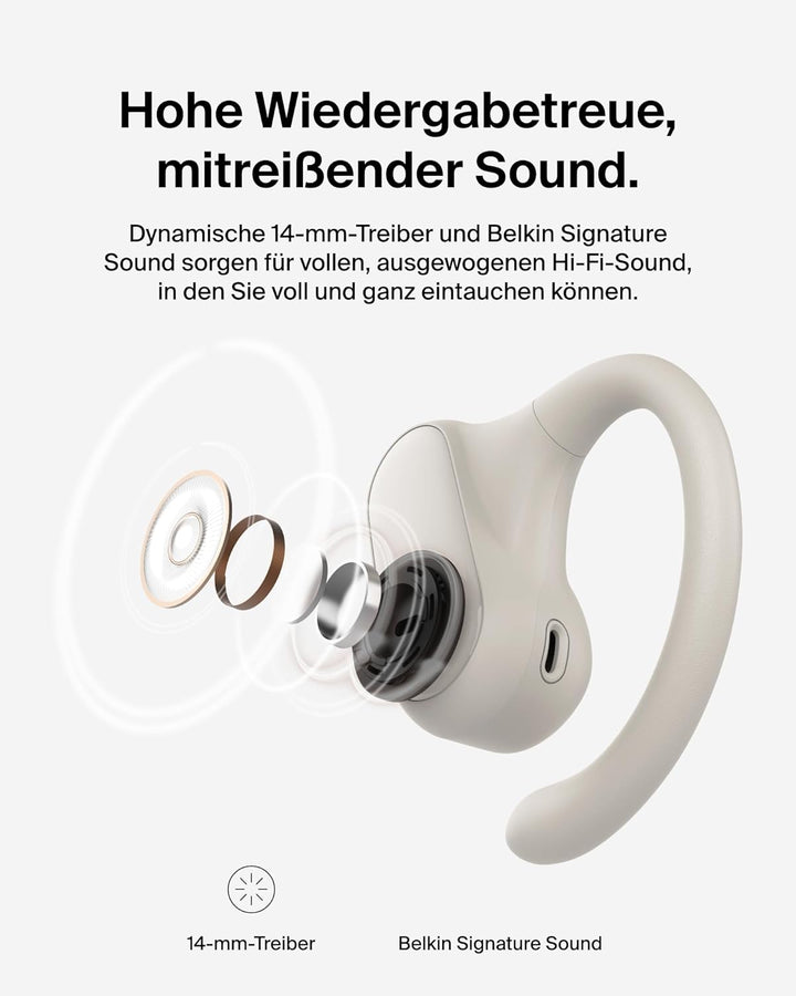 Belkin SoundForm ClearFit kabelloser Open-Ear Kopfhörer, leichter, bequemer Sportkopfhörer, Kopfhöre