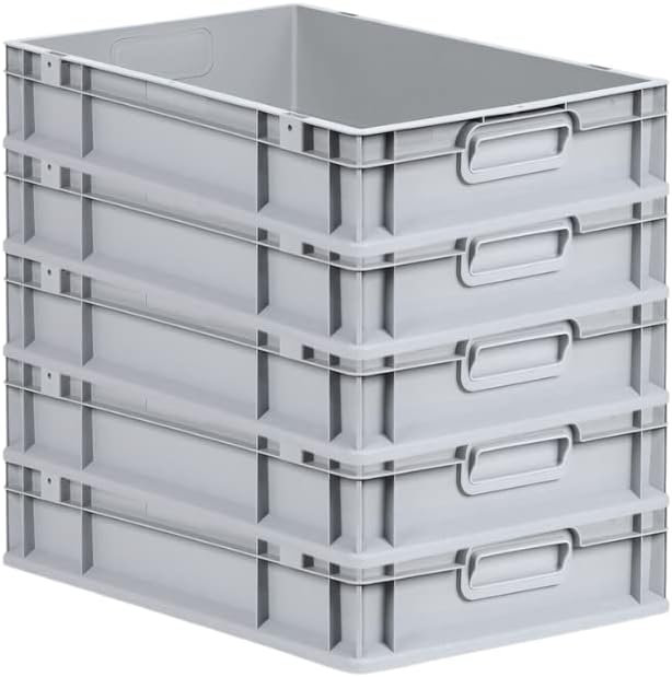 PROREGAL SuperSparSet 5x Eurobox NextGen Grip | HxBxT 12x40x60cm | 23 Liter | Griffe geschlossen | G