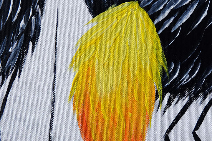 Monica Mirafiori I 100% HANDGEMALT I Gemälde Reiher 100x50cm | Gemälde Handgemalt | Acrylgemälde | S
