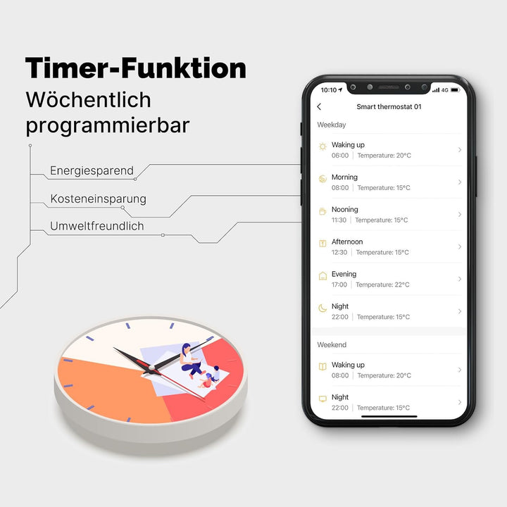 MOES Smart Thermostat Fussbodenheizung Elektrisch, Raumthermostat Fussbodenheizung WLAN Programmierb