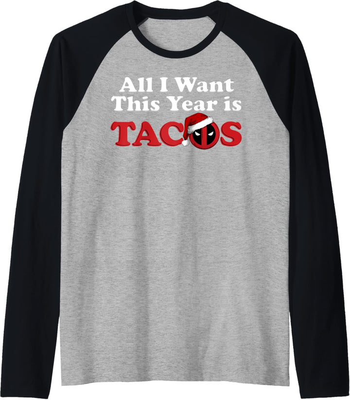 Marvel Deadpool All I Want For Weihnachten Raglan