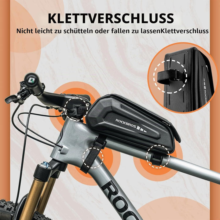 ROCKBROS Fahrradtasche Rahmentasche Wasserdicht Handytasche Touchscreen Lenkertasche für Smartphone