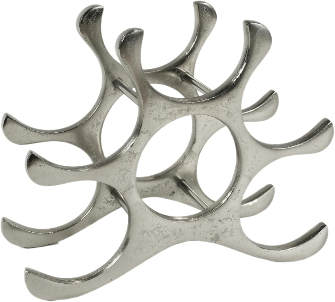 MichaelNoll Weinregal Flaschenregal Aluminium Silber Luxus - Weinständer, Regal für Flaschen Modern