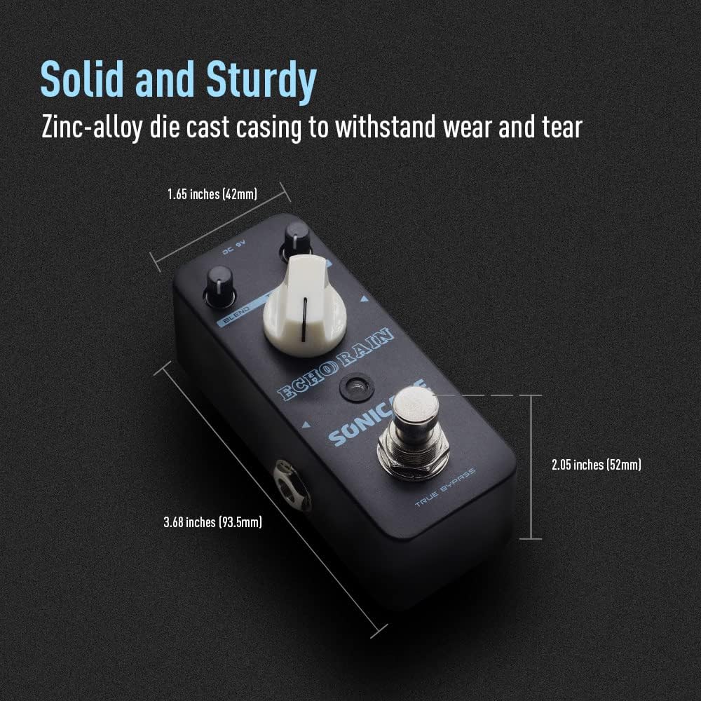 SONICAKE Digital Delay Pedal Echo Rain Gitarre Effektpedal Analog Style Hybrid, Delay