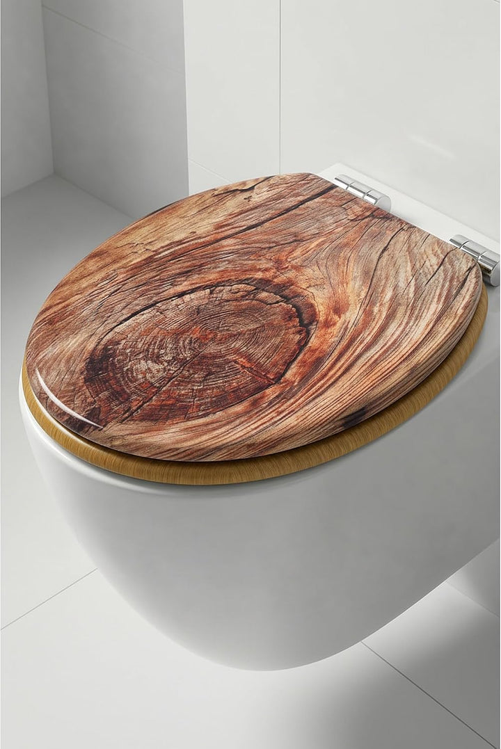 SINOBATH Premium WC Sitz mit Absenkautomatik – hochwertige Toilettendeckel aus Holz, viele bunte Mot