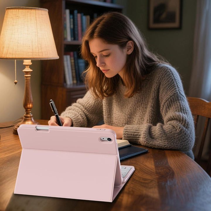 Hülle mit Tastatur für iPad A16 11 Generation2025/10 Generation 2022, (11/10.9 Zoll), 7-farbige Magn