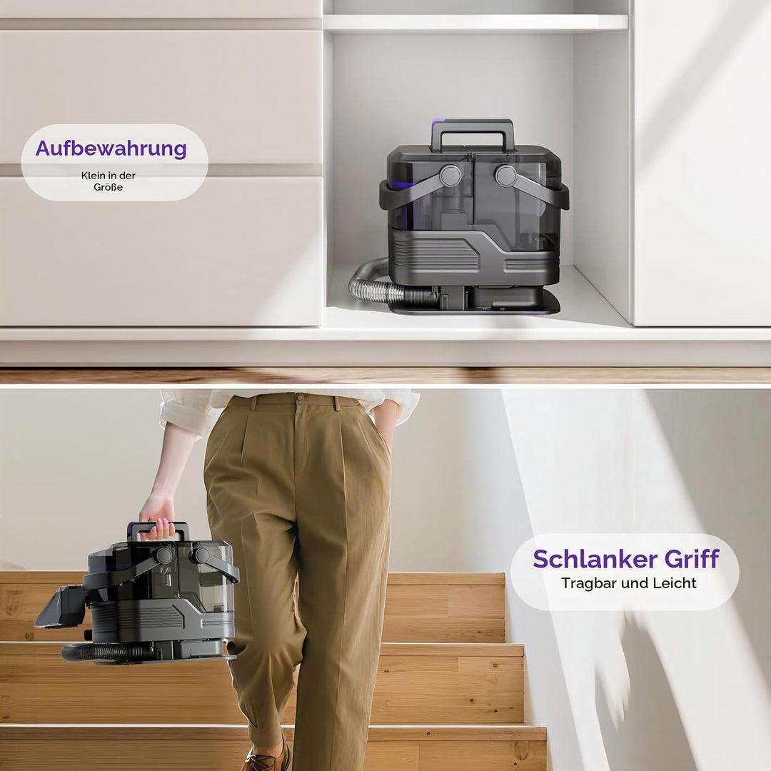 Tragbare Teppich reinigungs maschine, 20Kpa leistungsstarke Absaugung Spot Cleaner Maschine, Polster