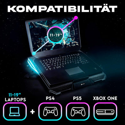 KLIM Cyclone - Laptop Kühler - NEU 2024 - Ständer - Maximale Kühlung - Verhindere Ãœberhitzung - Sch