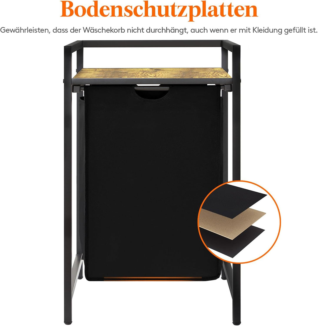 Lifewit Wäschekorb, fasst 69 Liter Wäschekorb mit Ablagefläche und herausziehbaren Säcken, Wäschesor