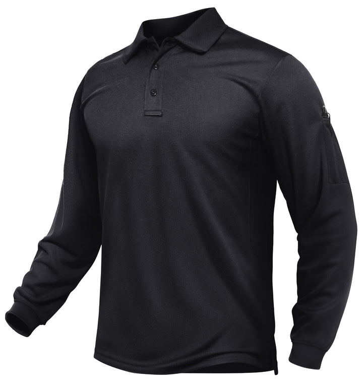 TACVASEN Herren Poloshirt Langarm Golf Tshirts Tactical Shirt Leicht Atmungsaktiv Freizeitshirts mit