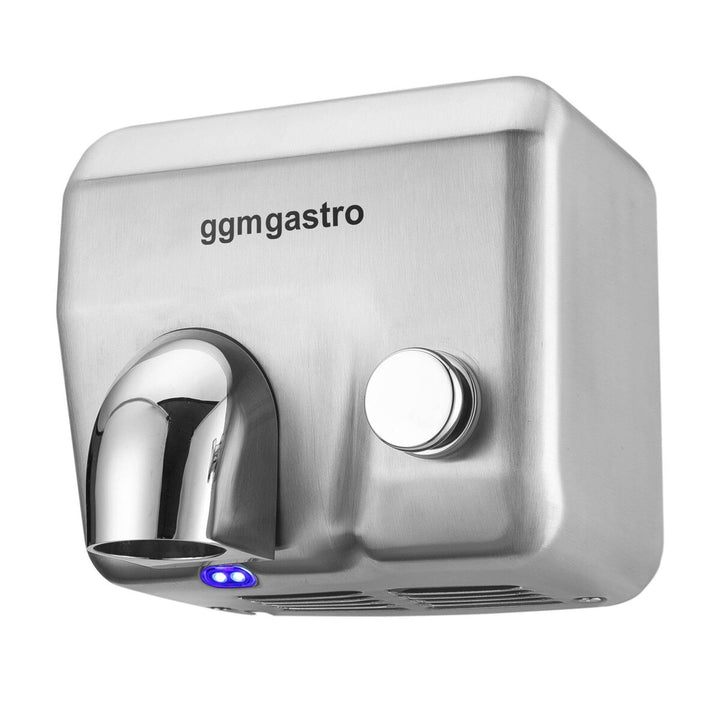 GGM Gastro | EHTDKE15#SET2 | (2 Stück) Edelstahl Händetrockner mit Druckknopf - Matt