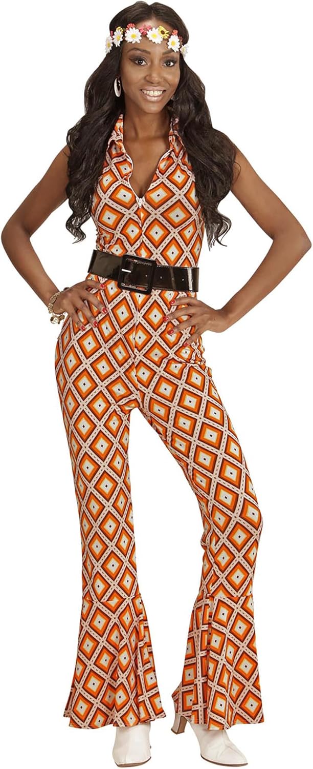 "70s LADY JUMPSUIT" rhombus - (M), M