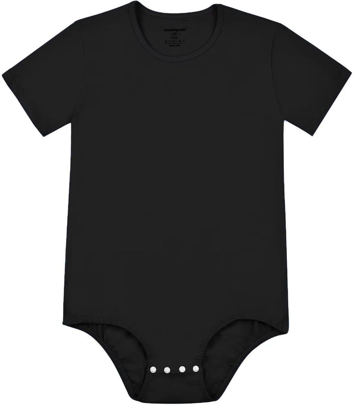 Landofgenie Männer Kurzarm Strampler Pyjama Bodysuit One Piece Strampler Schwarz 4XL, Schwarz 4XL