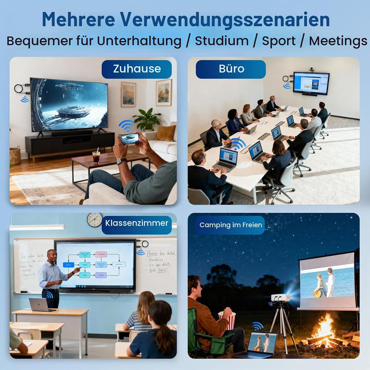 Wireless HDMI Kabel Miracast Display Adapter,HDMI Wireless Transmitter Schwarz HD, Schwarz HD