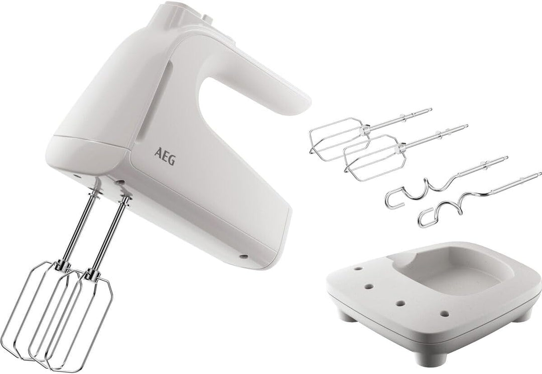 AEG Handmixer / 5 Geschwindigkeitsstufen / Turbo-Funktion für Höchstleistung / Auswurftaste / 2 Rühr