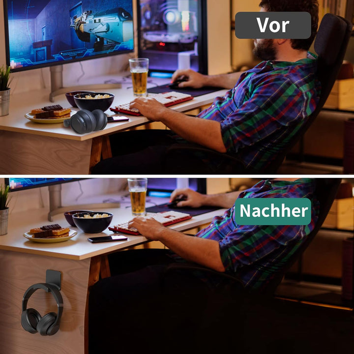 SPORTLINK Headset Halterung Halter - Universal Kopfhörer Haken Wandhalterung Ohrhörer Aufhänger mit