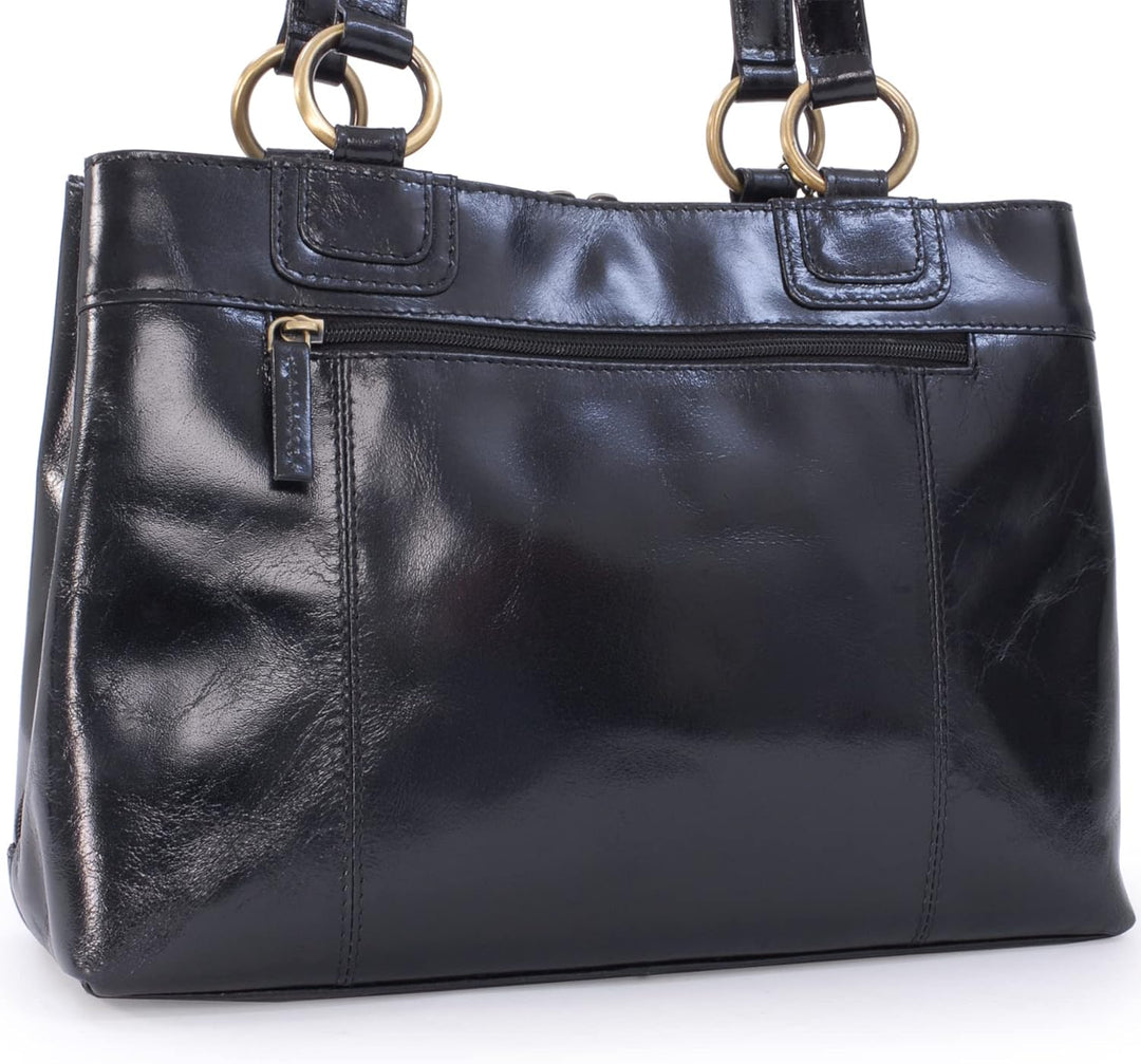 Catwalk Collection Handbags - Leder - Umhängetasche/Grosse Tasche - BELLSTONE Schwarz, Schwarz
