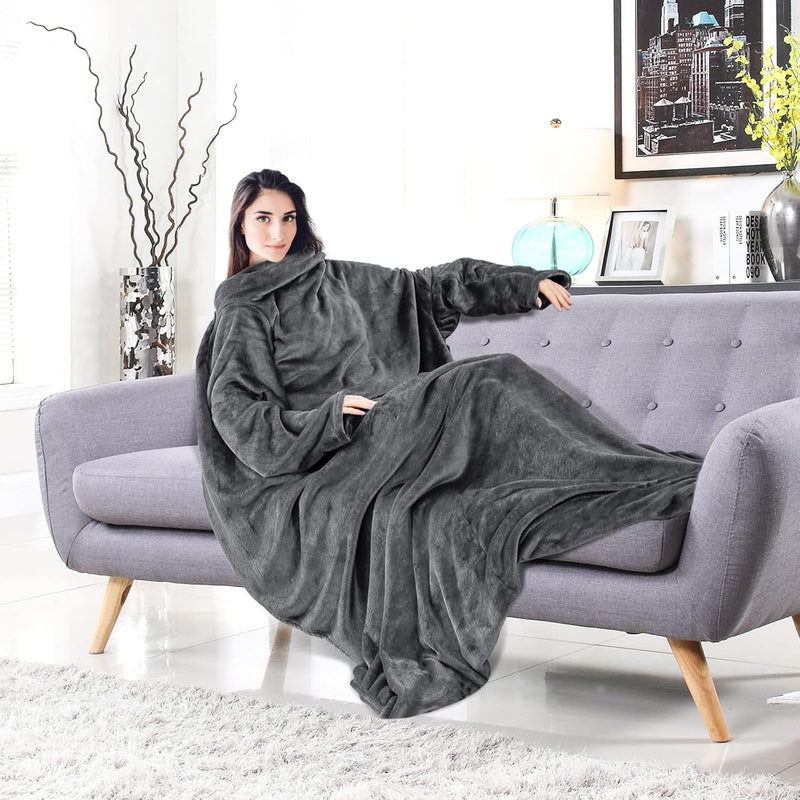 CALIYO Decke mit ärmeln, Extra Weich TV Decke, Ärmeldecke, Lounge-Decke, Tragbar Ganzkörperdecke mit