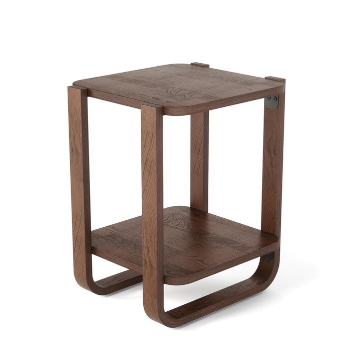 Umbra Bellwood Beistelltisch, Moderner Couchtisch und Nachttisch aus Bugholz, Walnuss Antik