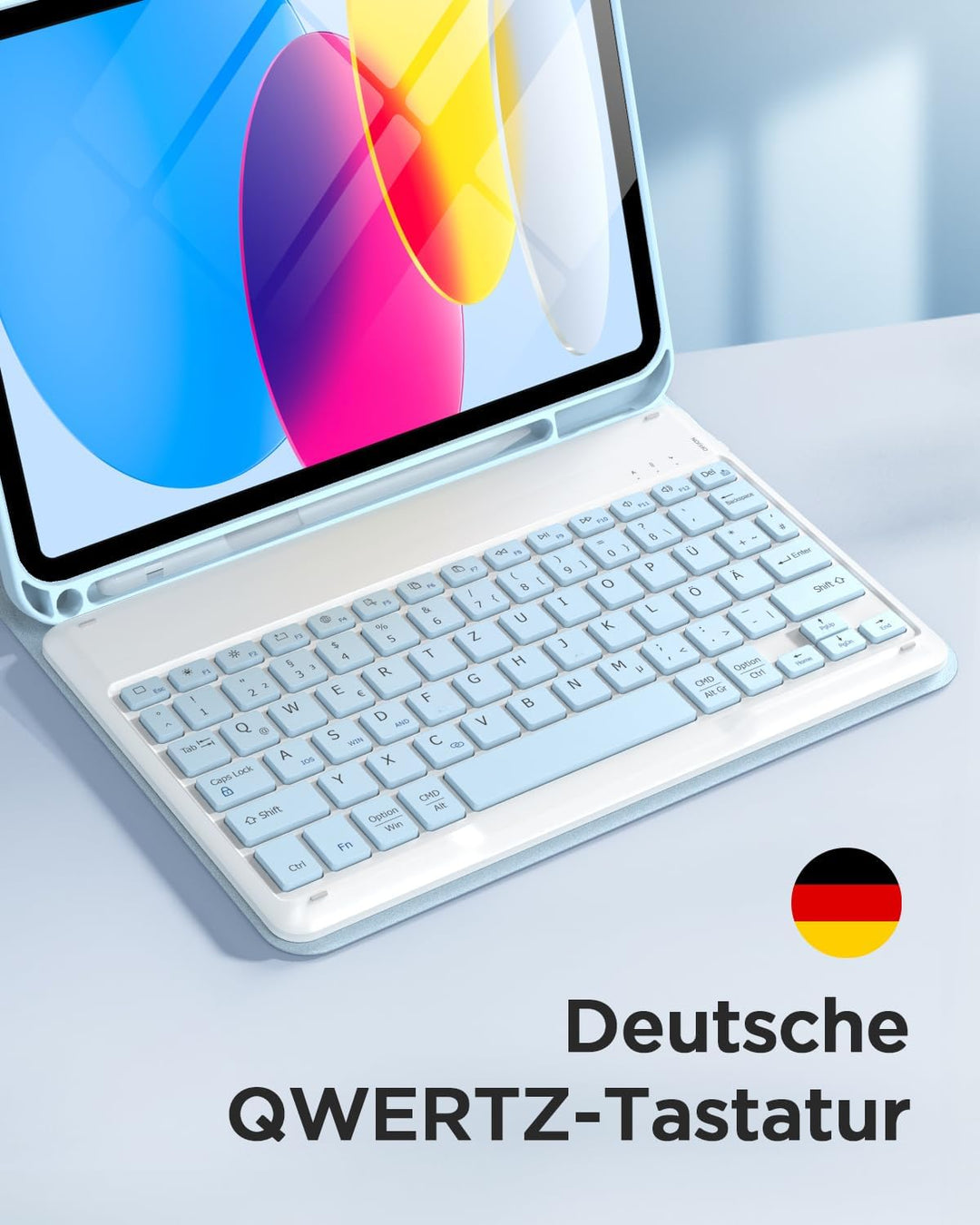 EasyAcc iPad 11 (A16) / 10 Generation Hülle mit Tastatur 11/10,9 Zoll 2025/2022 (A2696/A2757/A2777/A