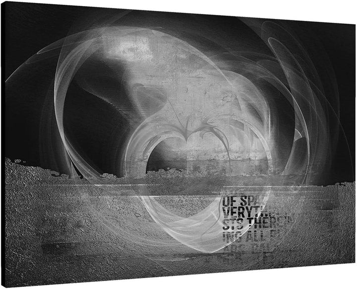 Sinus Art Abstrakt134-120x80cm SCHWARZ-Weiss Bilder - Wandbild Kunstdruck in XXL Format - Fertig Auf