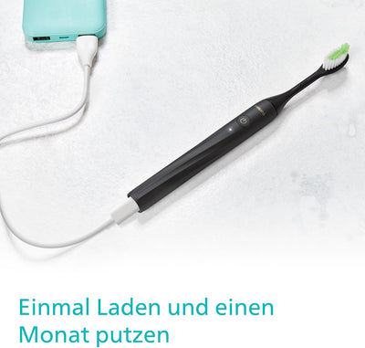 Philips One elektrische Zahnbürste mit USB-Ladung, Mattschwarz (Modell HY1200/26), HY1200/26