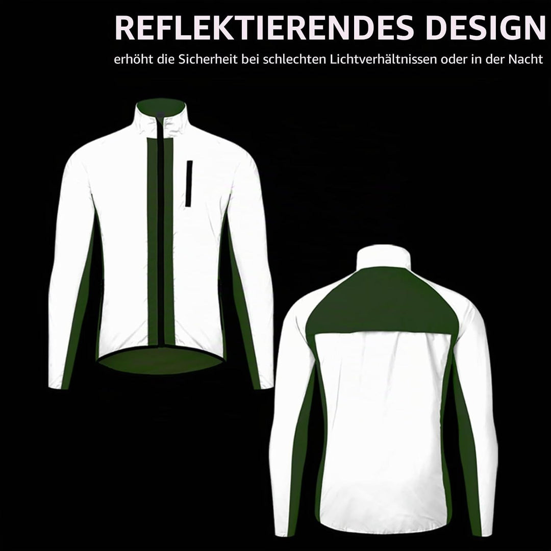 WOSAWE 360 Reflektierende Herren-Sportjacke, Winddicht Wasserabweisend Fahrradjacke Leicht Laufweste
