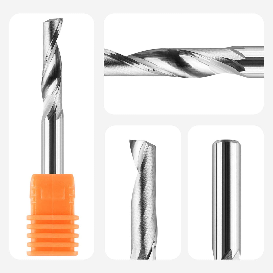 SpeTool CNC-Fräser aus massivem Wolframcarbid für Aluminium und Holz – Einzelschneide, Schnittlänge