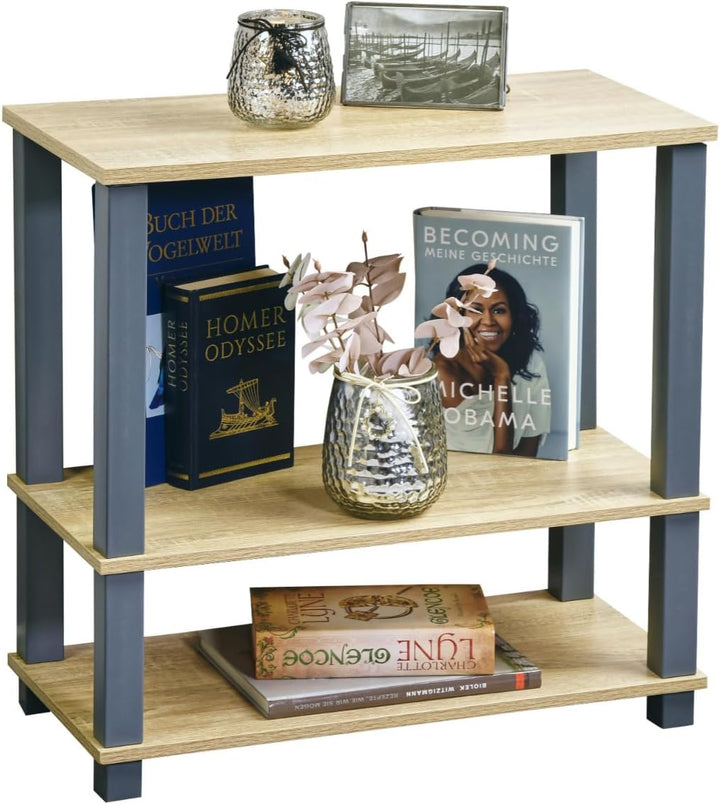 Kesper | Regal, Material: MDF, Masse: B 60 x T 29 x H 58,5 cm, Farbe: Somona Eiche Dekor, Grau | 184