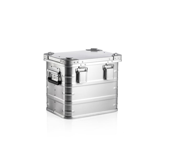 AluVault 029L – Alubox mit Deckel, Aluminium Aufbewahrungsbox, Alukiste, Spritzwassergeschützt, Stau