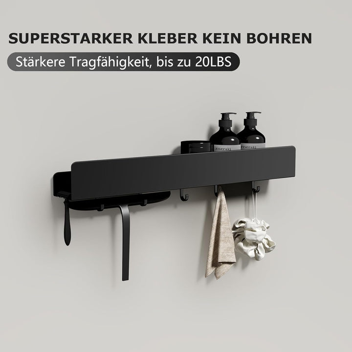 REKITA Duschablage ohne Bohren, Badezimmer Organizer 50 cm, Duschablage Edelstahl mit 5 Abnehmbaren