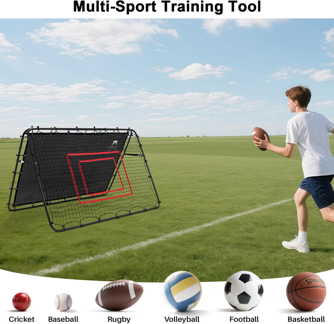 Doppelseitige Rebounder Net Fussball Training Ausrüstung, 100/120/180cm, Fussball Tor Kickback Ziel