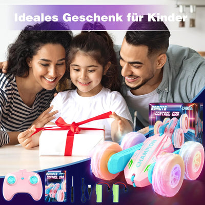 Ophy Ferngesteuertes Auto Mädchen ab 3 4 5 6 7 8 9 Jahre, Spiele LED Blinken RC Auto Spielzeug Kinde