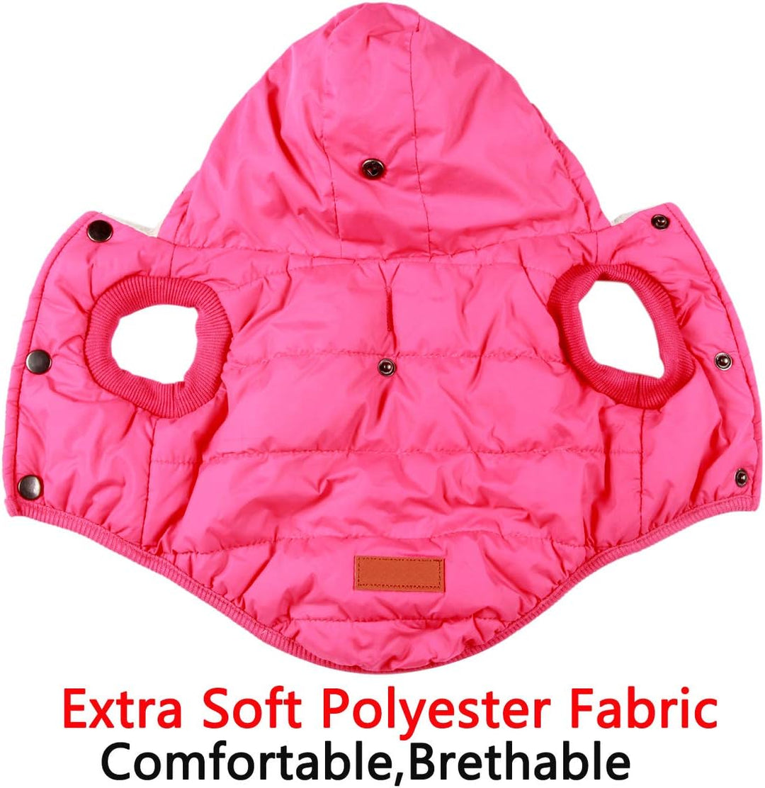 JoyDaog Fleece Hundemantel,Winter kleine Hundejacke mit Kapuze, Rosa XXXL XXX-Large (Pack of 1) Rosa