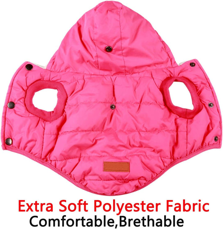 JoyDaog Fleece Hundemantel,Winter kleine Hundejacke mit Kapuze, Rosa XXXL XXX-Large (Pack of 1) Rosa