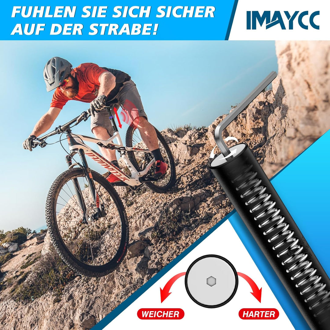 IMAYCC Sattelstütze Gefedert, Premium Gefederte Sattelstütze, Federsattelstütze [27,2 / 30,9 / 31,6m