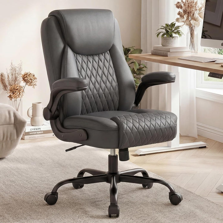 GTPLAYER Bürostuhl Ergonomisch, Schreibtischstuhl, Chefsessel mit Hoher Rückenlehne, Hochklappbaren