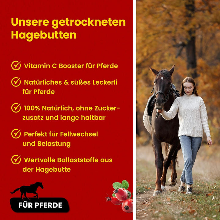Horse-Direkt Hagebutten Ganze Früchte (Getrocknet) 10 kg – Mit Viel Vitamin C Für Pferde, Ponys, Nag