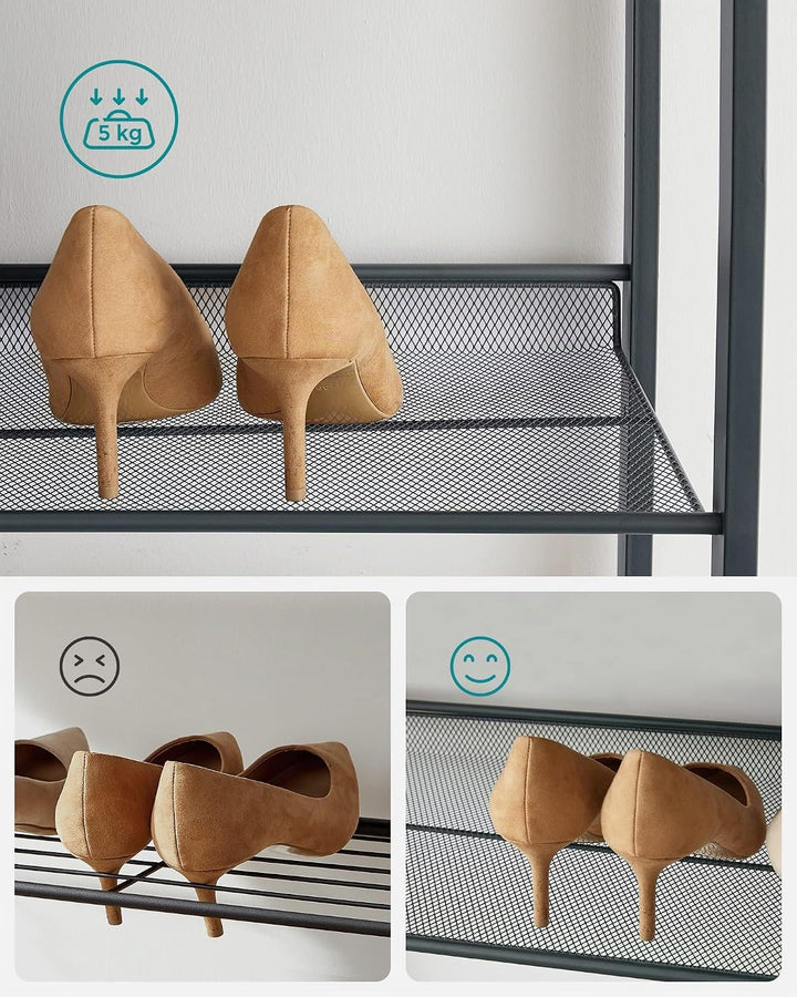 SONGMICS Schuhregal mit 8 Ebenen, Schuh-Organizer, aus 2 stapelbaren 4-stufigen Regalen, für 32 bis