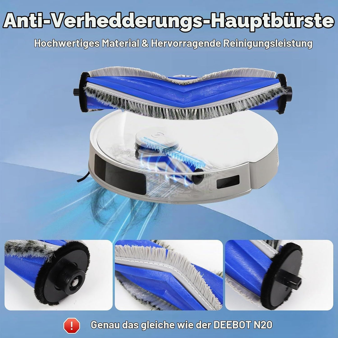 N20 Zubehör Ersatz Kompatibel für ECOVACS DEEBOT N20, N20 Plus, N20 Pro Plus Saugroboter, 1 Hauptbür